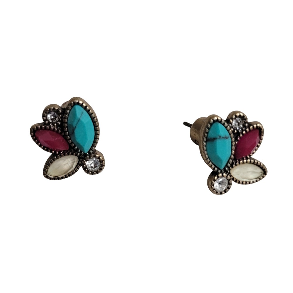 Chloe & Isabel Butterfly Stud Earrings Women OS Multi Color Antique Brass Boho